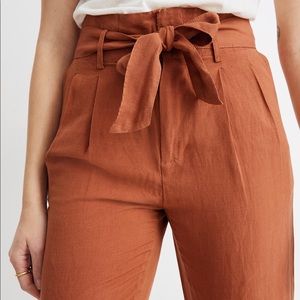 Madewell Linen Blend Paper Bag Pants